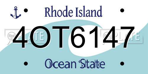 4OT6147 Rhode Island License Plate
