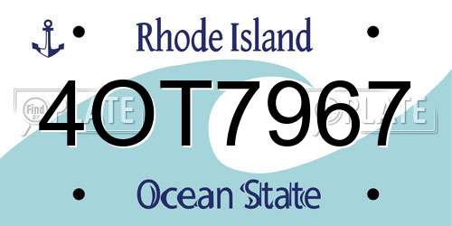 4OT7967 Rhode Island License Plate