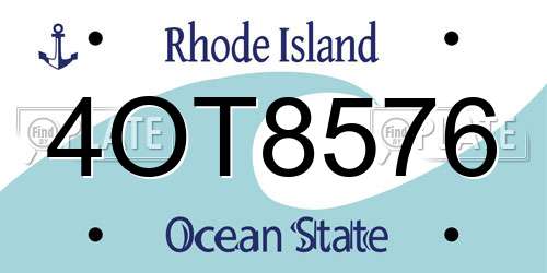 4OT8576 Rhode Island License Plate