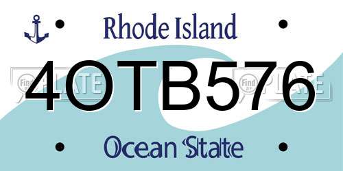 4OTB576 Rhode Island License Plate