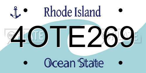 4OTE269 Rhode Island License Plate