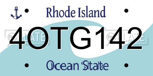 4OTG142 Rhode Island License Plate