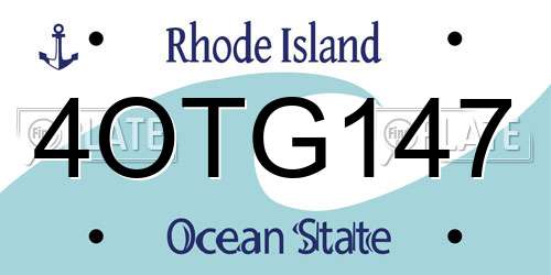 4OTG147 Rhode Island License Plate