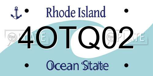 4OTQ02 Rhode Island License Plate