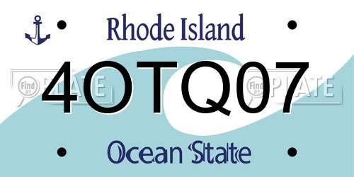 4OTQ07 Rhode Island License Plate
