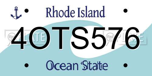 4OTS576 Rhode Island License Plate