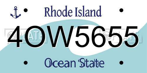 4OW5655 Rhode Island License Plate