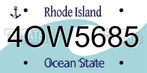 4OW5685 Rhode Island License Plate