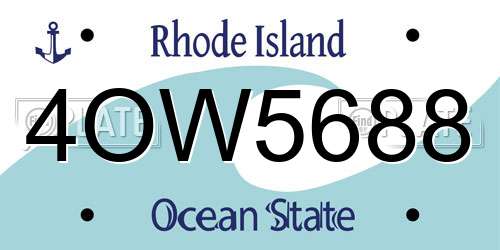 4OW5688 Rhode Island License Plate