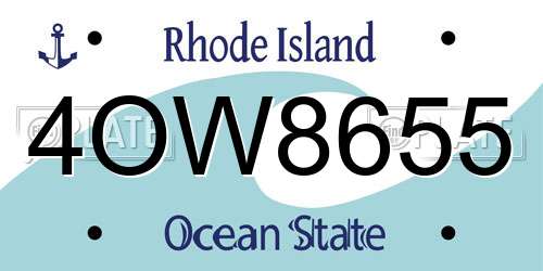 4OW8655 Rhode Island License Plate