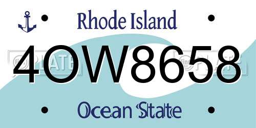 4OW8658 Rhode Island License Plate