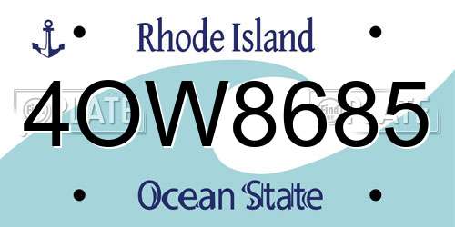 4OW8685 Rhode Island License Plate