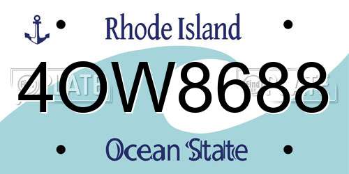 4OW8688 Rhode Island License Plate