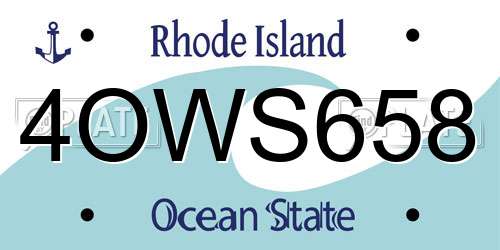 4OWS658 Rhode Island License Plate