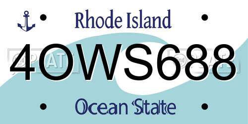 4OWS688 Rhode Island License Plate