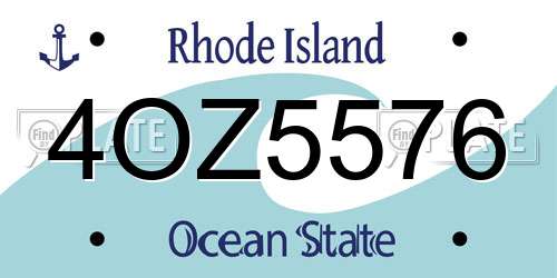 4OZ5576 Rhode Island License Plate