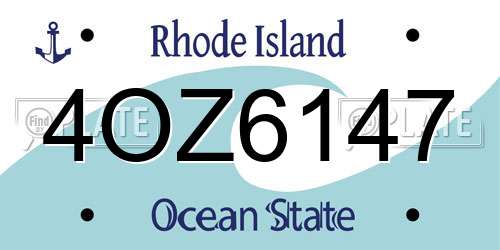 4OZ6147 Rhode Island License Plate