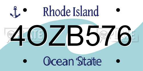 4OZB576 Rhode Island License Plate