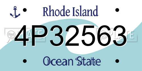 4P32563 Rhode Island License Plate