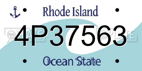 4P37563 Rhode Island License Plate