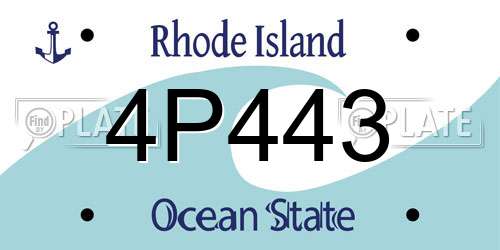 4P443 Rhode Island License Plate