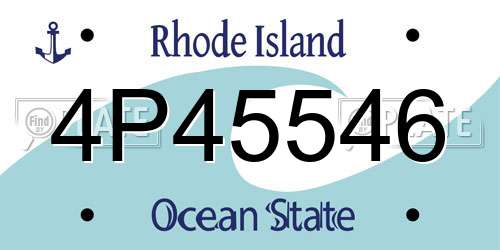 4P45546 Rhode Island License Plate