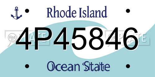 4P45846 Rhode Island License Plate
