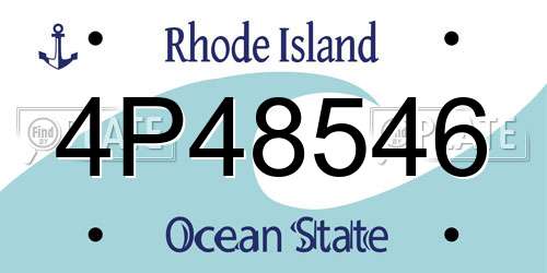 4P48546 Rhode Island License Plate