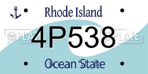 4P538 Rhode Island License Plate