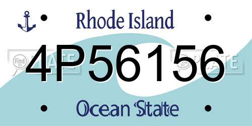 4P56156 Rhode Island License Plate
