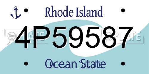 4P59587 Rhode Island License Plate
