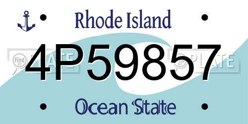 4P59857 Rhode Island License Plate