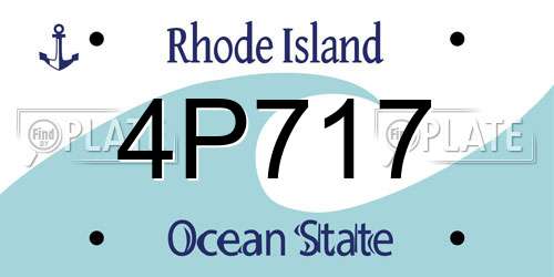 4P717 Rhode Island License Plate