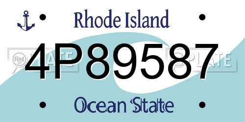 4P89587 Rhode Island License Plate