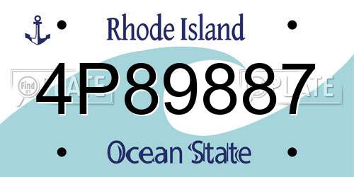 4P89887 Rhode Island License Plate