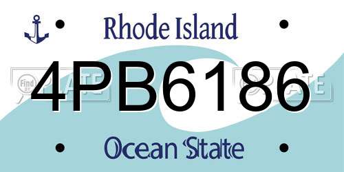 4PB6186 Rhode Island License Plate