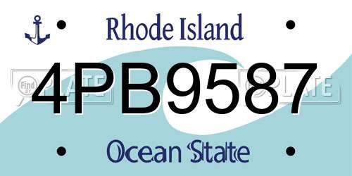 4PB9587 Rhode Island License Plate