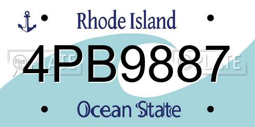 4PB9887 Rhode Island License Plate