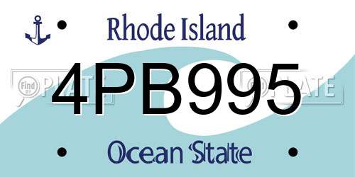 4PB995 Rhode Island License Plate