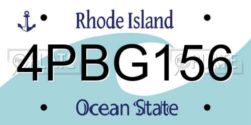 4PBG156 Rhode Island License Plate