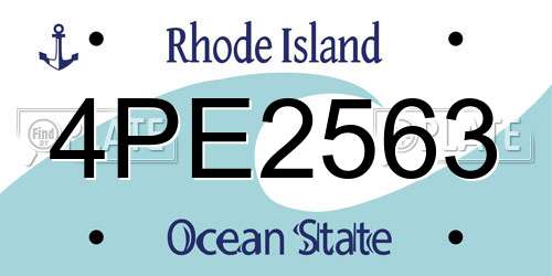 4PE2563 Rhode Island License Plate