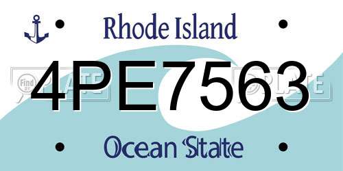 4PE7563 Rhode Island License Plate