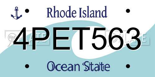 4PET563 Rhode Island License Plate