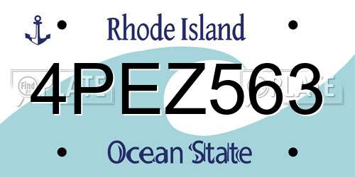 4PEZ563 Rhode Island License Plate