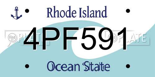 4PF591 Rhode Island License Plate