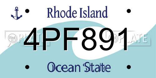 4PF891 Rhode Island License Plate