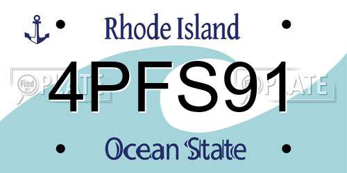 4PFS91 Rhode Island License Plate