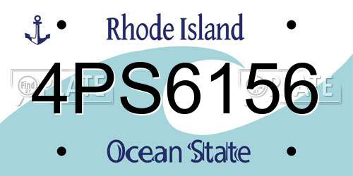 4PS6156 Rhode Island License Plate