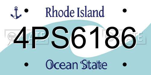 4PS6186 Rhode Island License Plate