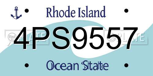 4PS9557 Rhode Island License Plate